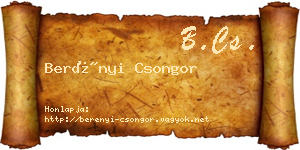 Berényi Csongor névjegykártya